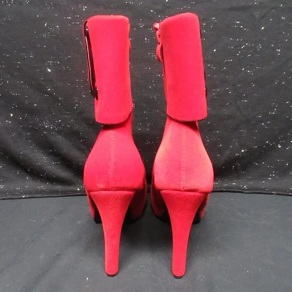 Red Velvety-Feel Stilletto Boots Size 41 (U.S. 8.5-9) - Picture 4 of 9